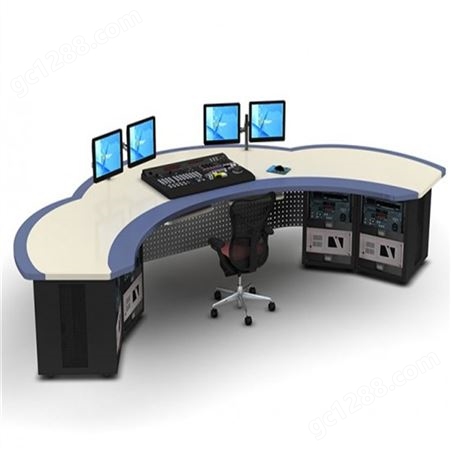 瑞成华阳非线性编辑台 电脑台双机柜19英寸 定制尺寸弧形
