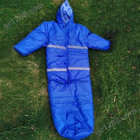 消防救灾物资人字形睡袋大衣式多用途睡袋赈灾防风防水睡袋继开