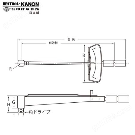日本中村KANON扇形扭力扳手 指针式FK