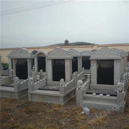 花岗岩雕刻石碑墓群 中式传统刻字石墓碑 质感厚重 不易损坏