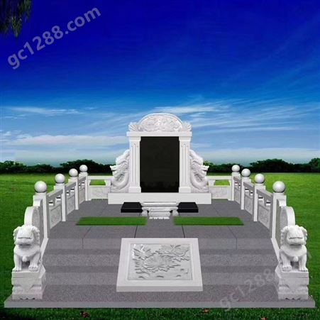 大型豪华家族墓碑 中式传统芝麻黑支持刻字石质地坚硬