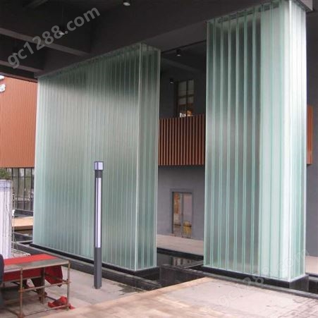 U型喷砂玻璃 建筑装饰幕墙外墙用超白槽型钢化玻璃定制