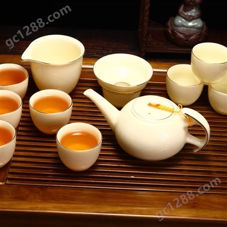 宝石黄长嘴茶具 家用茶壶 整套泡茶工具 锦绣 朋友聚餐休闲喝茶