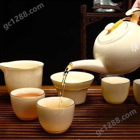 宝石黄长嘴茶具 家用茶壶 整套泡茶工具 锦绣 朋友聚餐休闲喝茶