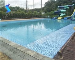 广州室外泳池胶膜工程案例 替代瓷砖更换胶膜 装修升级免做防水
