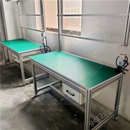 单边带抽屉防静电车间铝型材工作台 40系列国标轻型工作桌