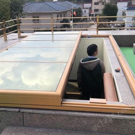 北京建安保温隔热玻璃遥控电动平移屋顶别墅天窗阳光房