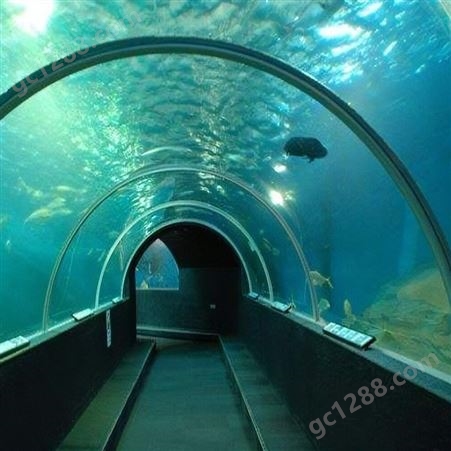 亚克力海底隧道安装 大型亚克力鱼缸定做 海洋主题餐厅设计施工