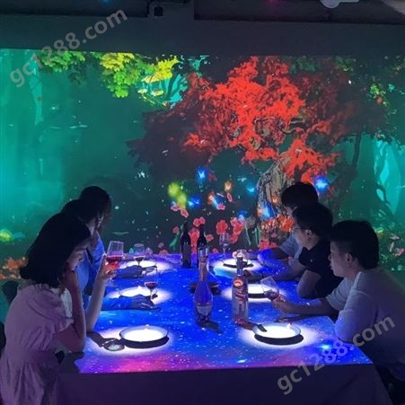 全息宴会厅餐厅5D墙面动态海洋效果大屏融合投影定制厂家