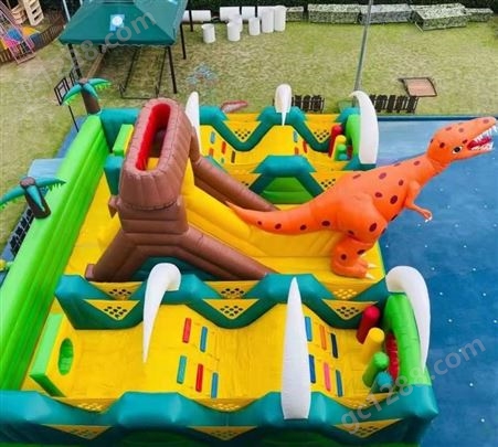 捷迈 主题充气城堡侏罗纪公园室外大型蹦蹦床儿童游乐设备 租赁