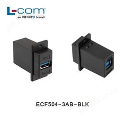 L-COM ECF504-3AB-BLK USB3.0 转接头 A型/B型母头 ABS外壳 黑色