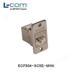 L-COM ECF504-SC5E-MINI 超5类微型RJ45耦合器 屏蔽 RJ45（8×8）