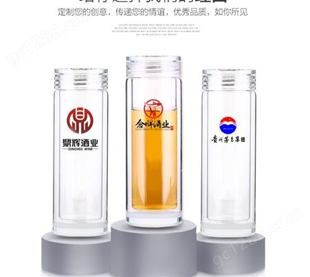 诗如意 汾酒双层玻璃酒瓶包装瓶子定制玻璃杯装白酒SJ-380