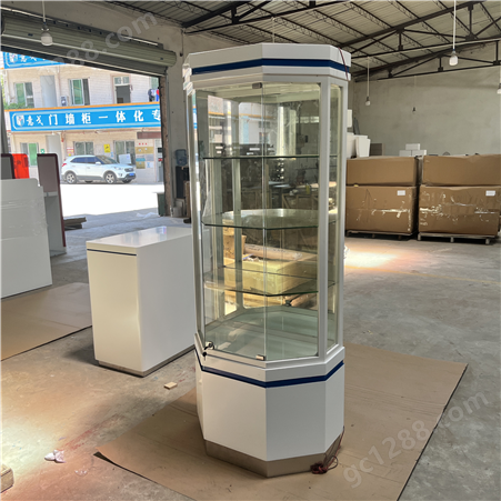 翔阳工厂专业生产银行家具可来图定制梯形礼品展示柜