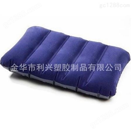 厂家定做 pvc充气枕头 植绒充气保健枕 户外旅行睡枕